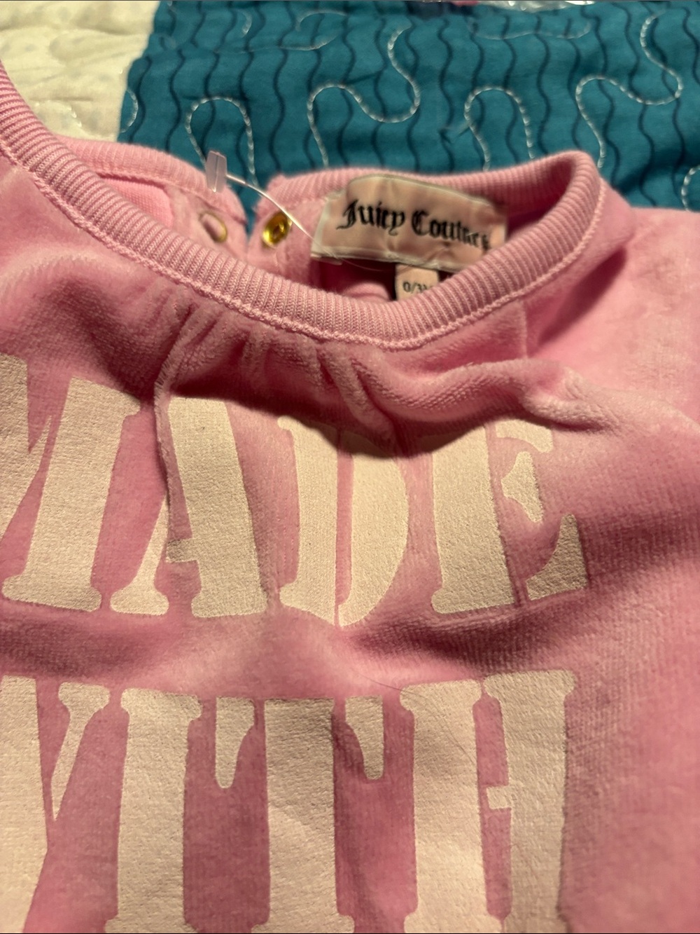 Juicy Couture Pink Graphic Kids Pajama Top - Picture 3 of 7